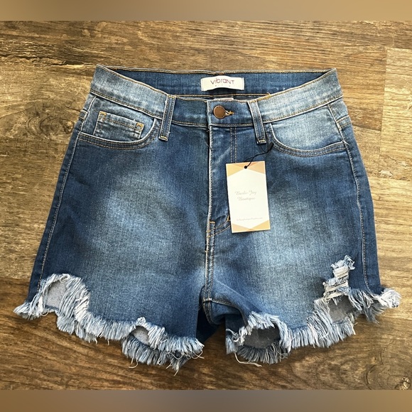 FINAL PRICE NWT Distressed Denim Shorts - Picture 1 of 4